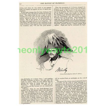 Blucher, Battle Waterloo, Book Illustration, c1890
