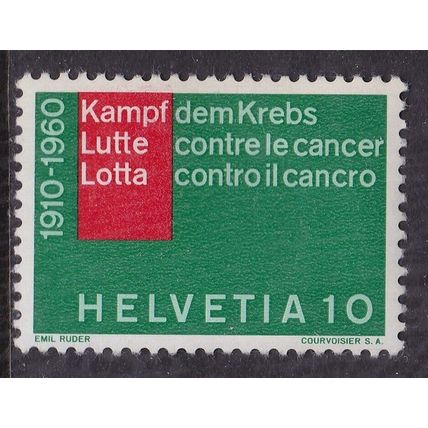 Switzerland 1960 Campaign against Cancer 10c Mint Hung SG 610 VGC
