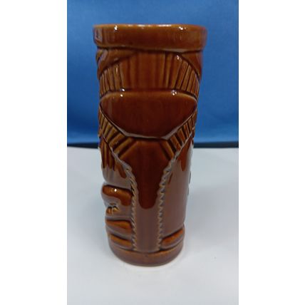 Rare Vintage Pagan Idol Tiki Mug MaiKai Tiki Farm Brown Mug Vase 6.5"