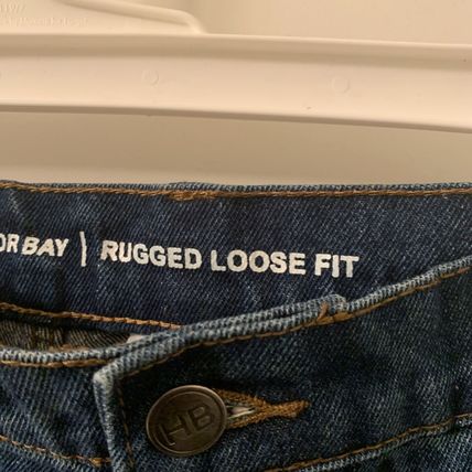 Harbor Bay Men's Big & Tall Blue Jeans Pockets Rugged Loose Fit Size 48x34