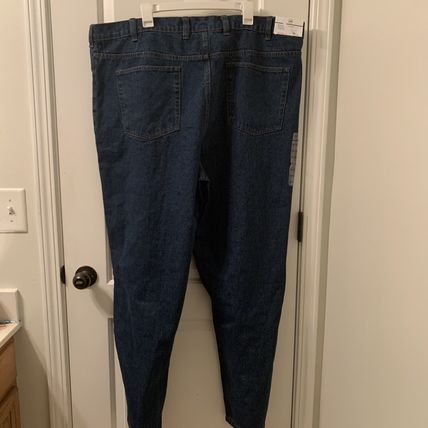 Harbor Bay Men's Big & Tall Blue Jeans Pockets Rugged Loose Fit Size 48x34