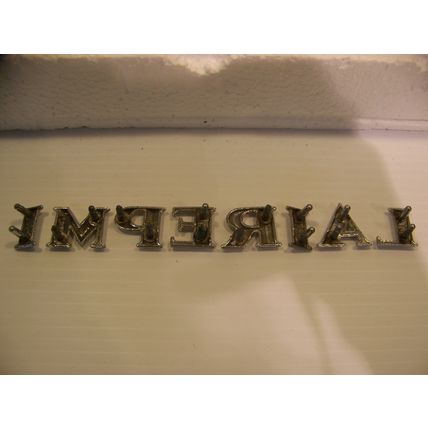1964 1965 CHRYSLER IMPERIAL TRUNK LID EMBLEMS OEM SET