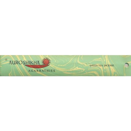 TWO PACK: Green Tea, Auroshikha Incense, Two 10 Gram (8-15 Stick) Packages