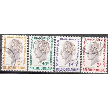 Belgique 1960 Michel 1218 - 1221 O Cote (2008) 1.45 € 100 Ans Crédit Communal