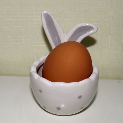 Rabbit Ears Egg Cup Shape Trinket Sweets Ceramic Polka Dot Bowl