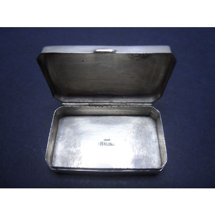 Iridescent Turquoise Blue Enamel Silver Pill Box