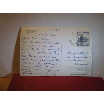 CASTLE BRIDGE, MAHON, MENORCA, SPAIN used postcard 1975 pm =