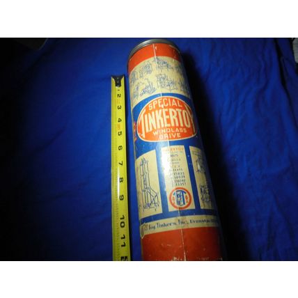 1953 TINKERTOYS CANISTER w/ Sticks& Connectors!! One Foot Tall! $30.00 Shipped