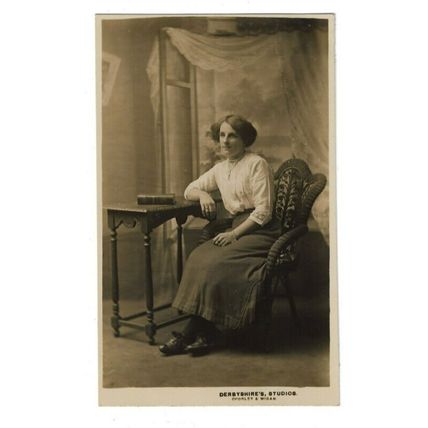 Social History, Derbyshire's Studios, Crorley And Wigan, RP Postcard.