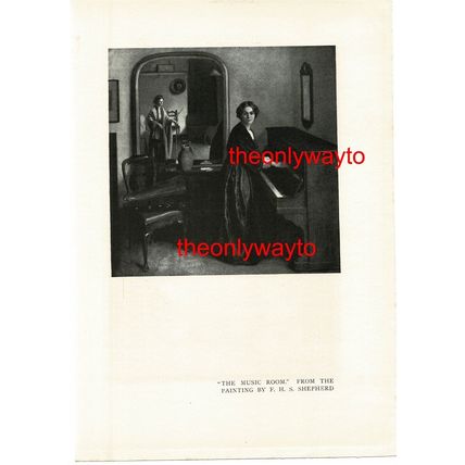 THE MUSIC ROOM (Country House + On Reverse), Book Illustration (Print), 1911