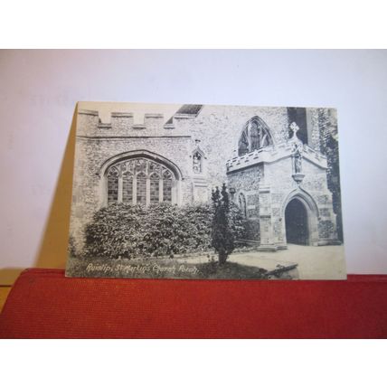 ST. MARTIN'S CHURCH PORCH, RUISLIP, MIDDLESEX unused antique postcard =