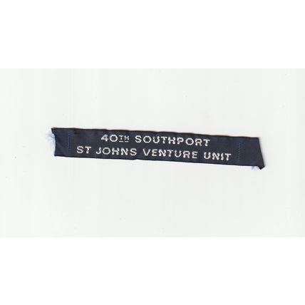 Scout Nametape UK - 40th Southport St Johns Venture Unit - Ribbon (BZ243)