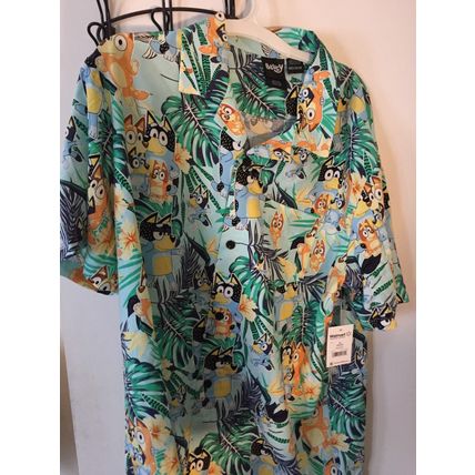 NEW Men's Bluey Button Up Medium (38/40) Short Sleeve Shirt