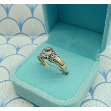 Natural Pink Spinel and Topaz Gold Plated 925 Sterling Silver Ring with Box