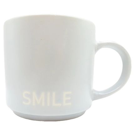 Smile Grey Mug Ceramic 8.5 CM Microwave & Dishwasher Safe Gift Tableware