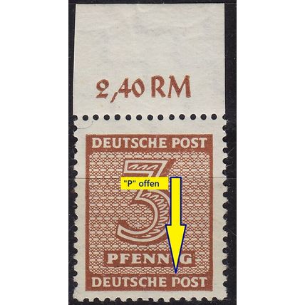 GERMANY Alliiert SBZ [West-Sachsen] MiNr 0126 Y I ( **/mnh ) [01] Plattenfehler