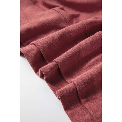 Racing Red Side Slits V Neck Loose Fit Tunic Top