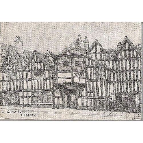 Ledbury, Herefordshire - Talbot Hotel - information card c.1950s