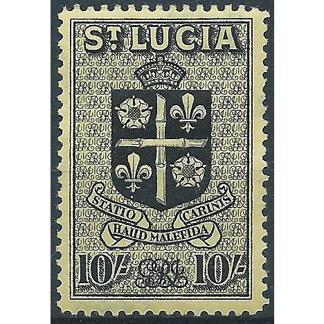 St Lucia 1938 SG138 10/- Black/Yellow Mounted Mint....