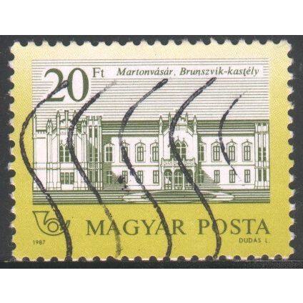 Hungary 1986 - SG3734 - 20ft green/yellow - Brunswick Castle, Martonvasar - used