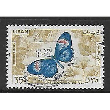 LEBANON 1965 BUTTERFLIES 35p SMALL POSTMAN SG 874 FINE USED#2