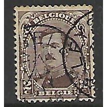 BELGIUM 1915 ALBERT I 2c BROWN SG 171 FINE USED#