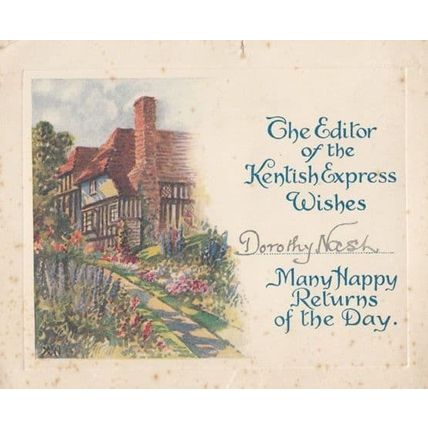 Birthday Greetings from the Kentish Express Antique Kent Ephemera