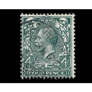 GB 1913 George V 4d blackish green SG379 used