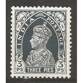 India 1937 SG247 3p Slate Mounted Mint
