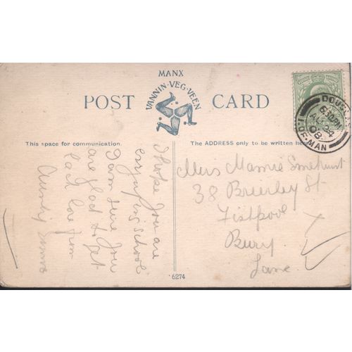 Antique Manx PC 1908 - Douglas Loch Promenade - IOM
