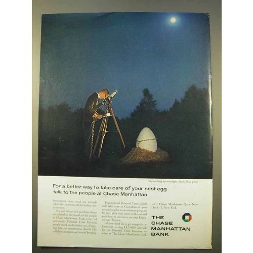 1963 Chase Manhattan Bank Ad - Care of Your Nest Egg