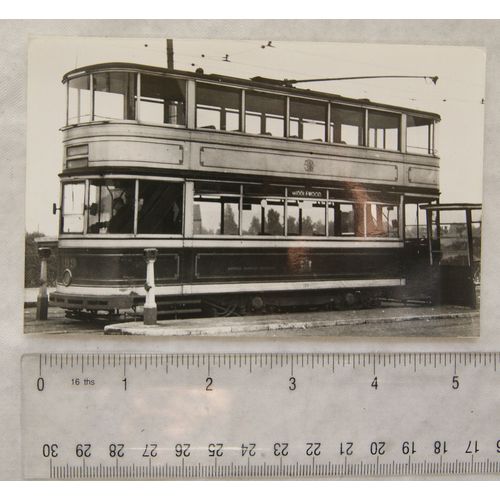 Photo Sheffield Tram no.199 at Ecclesall in 1953