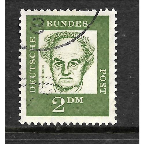 GERMANY BERLIN 1961 SG B208 2DM GREEN HAUPTMANN FAMOUS GERMAN FINE USED#2