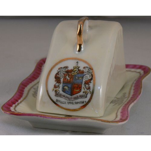 Mini Crested Tourist Ware Cheese Dish Ramsgate Town Arms