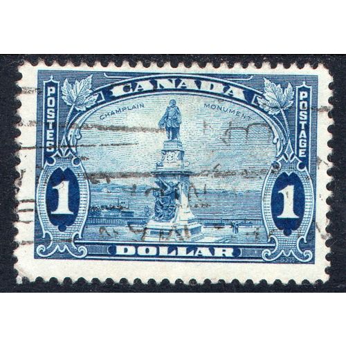 Canada Sg351 $1 bright blue fine used. (ALB)