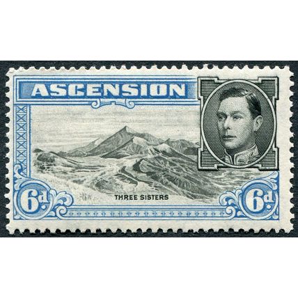 Ascension 1938 6d black & blue Perf 13½ SG 43 unused
