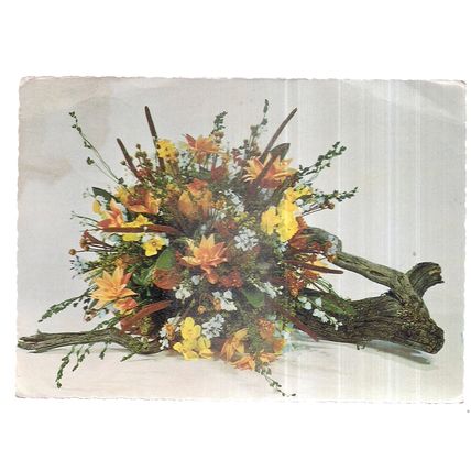 BUNCH OF FLOWERS used Austrian postcard 1971 Innsbruck postmark =
