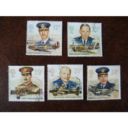 1986 GB History of the Royal Air Force set 5 fine used stamps SG1336-40 planes