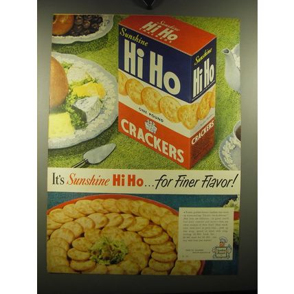 1949 Sunshine Hi Ho Crackers Ad - It's Sunshine Hi Ho.. For finer flavor