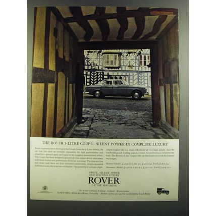 1964 Rover 3-Litre Coupe Ad - The Rover 3-litre coupe - silent power