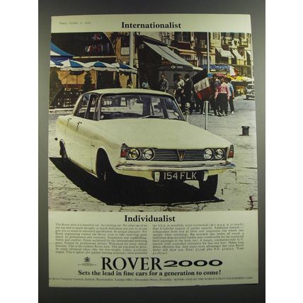 1964 Rover 2000 Car Ad - Internationalist Individualist