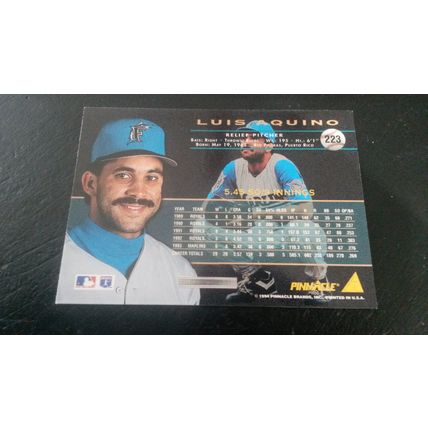 1994 Pinnacle Card # 223 Luis Aquino Excellent (5) Florida Marlins