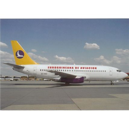 Euroguineana De Aviacion Boeing B737 200 Civil Aviation Postcard (A18826)
