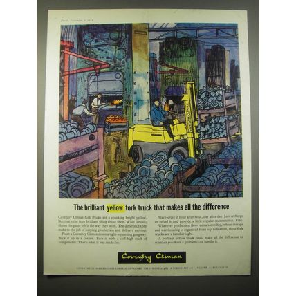 1966 Coventry Climax Fork Trucks Advertisement - The brilliant yellow fork truck