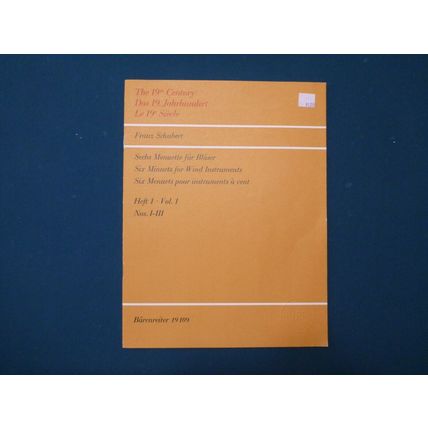 Schubert, Six Minuets, Vol. I, Nos. 1-3, Full Score - Near Mint