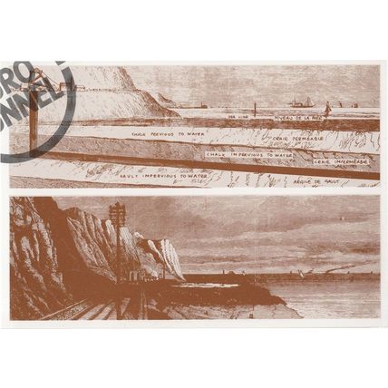 Channel Tunnel in 1882 Victorian Shaft Painting Postcard