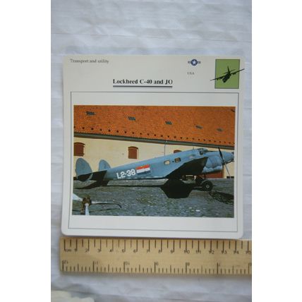 Lockheed C-40 & JO - USA - Transport & Utility - Collectors Club Card