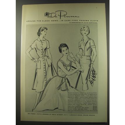 1956 De Pinna Dresses by David Crystal Advertisement - Around the clock news