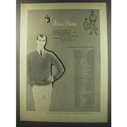 1956 Alan Paine British Cashmeres Advertisement