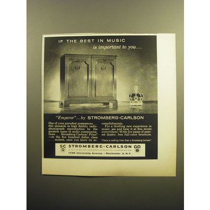 1957 Stromberg-Carlson Emperor Phonograph Advertisement
